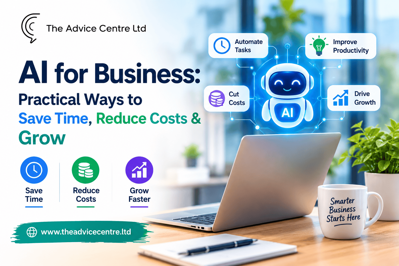 AI for Business: Practical Ways to Save Time, Reduce Costs & Grow